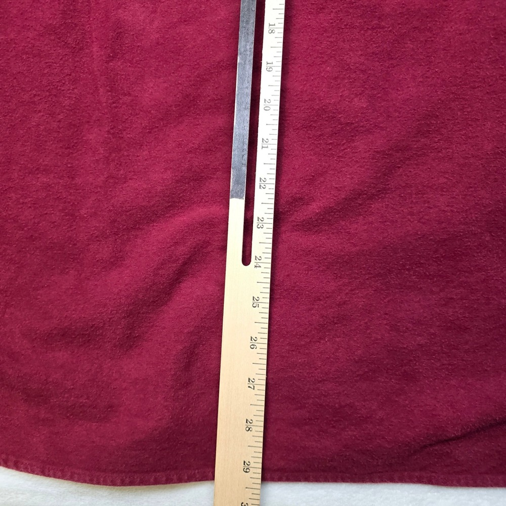 Cabela's Flannel Shirt Mens Medium Burgundy‎ Red Button Long Sleeve Cotton WORK - Picture 9 of 11